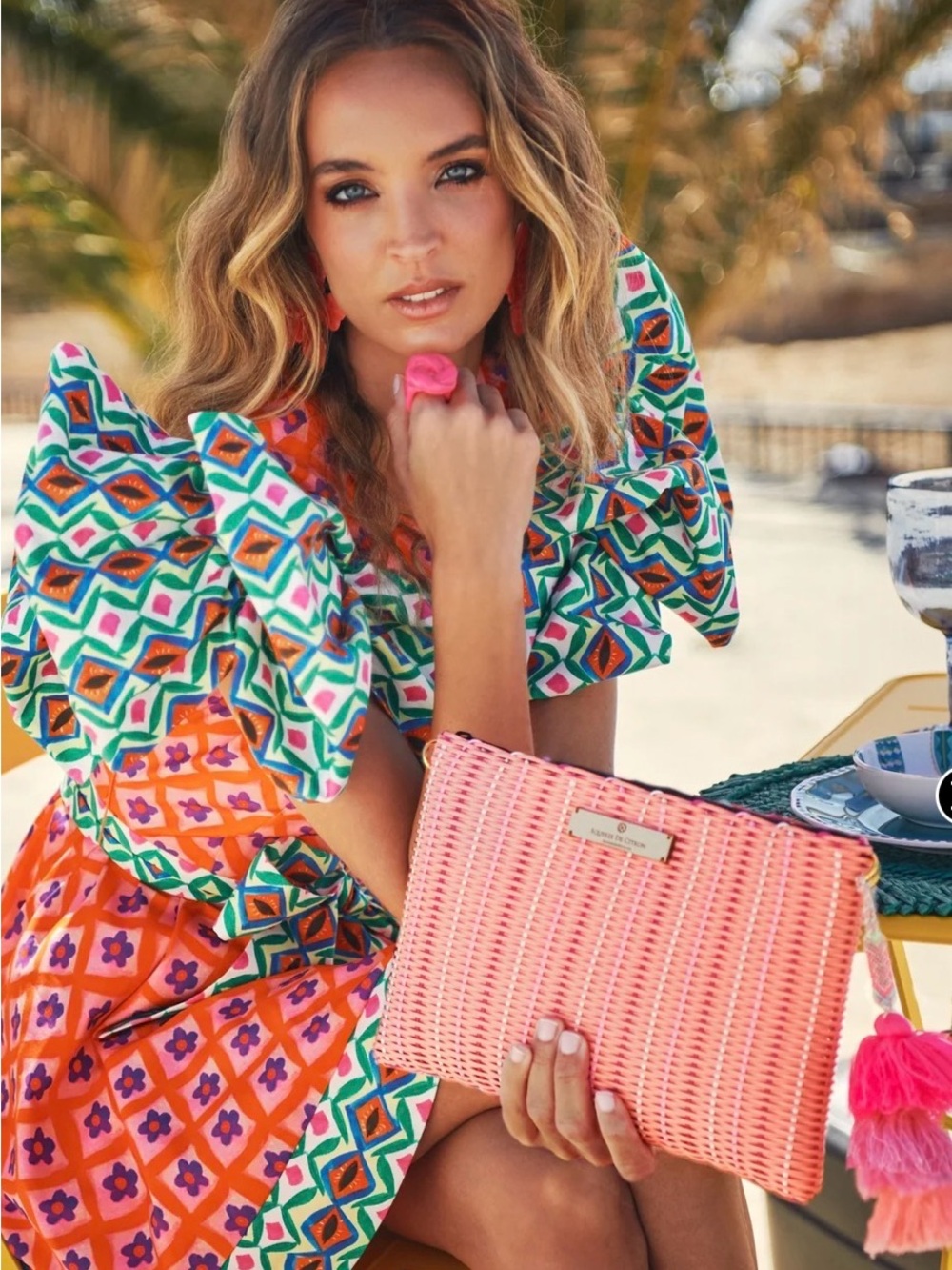 CeliaB Multicolor Mini Dress with Bold Geometric Print